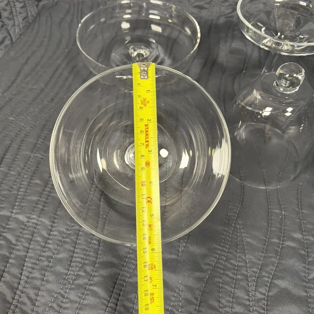Set of 3 Clear Glass Pedestal Cake Stands w/ Domed Lids Cloches 8